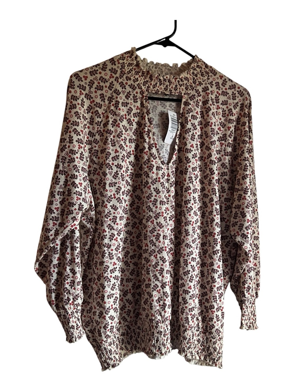 Torrid Size 2X 18-20 Choker Neck Floral Peasant Blouse